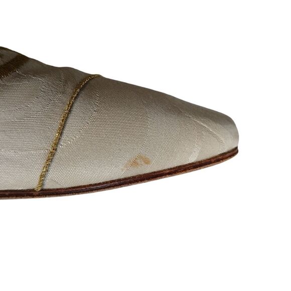 Vintage Black Label Donna Karan Italian Coll. Gold Slip On Mules - Picture 7 of 13